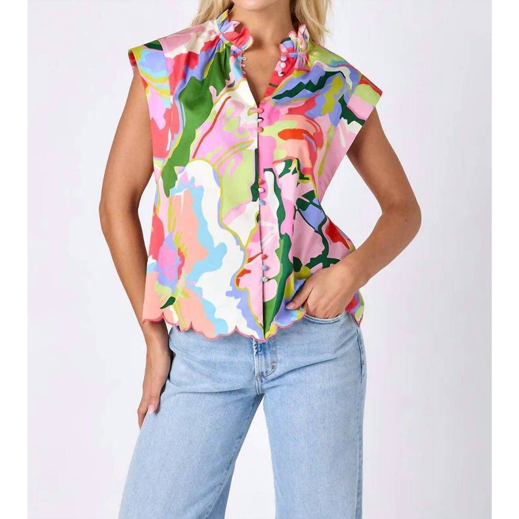 New Crosby By Mollie Burch Fritzy Top In Flutter